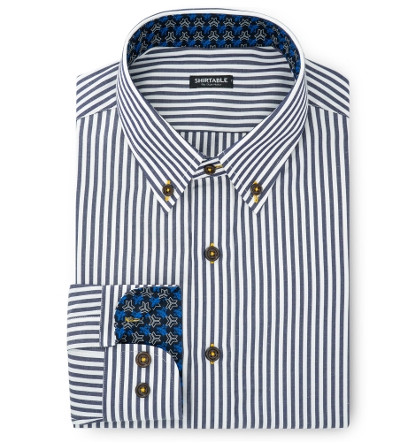 Poly Button Down Stripe